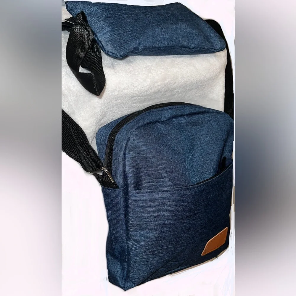 🎒3 PC QUALITY 📚Denim Blue BOOK SACK SET, Brand New NWT, Padded for Comfor